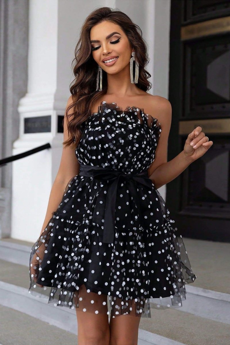 Abito Mini Yasmina in Tulle a Pois