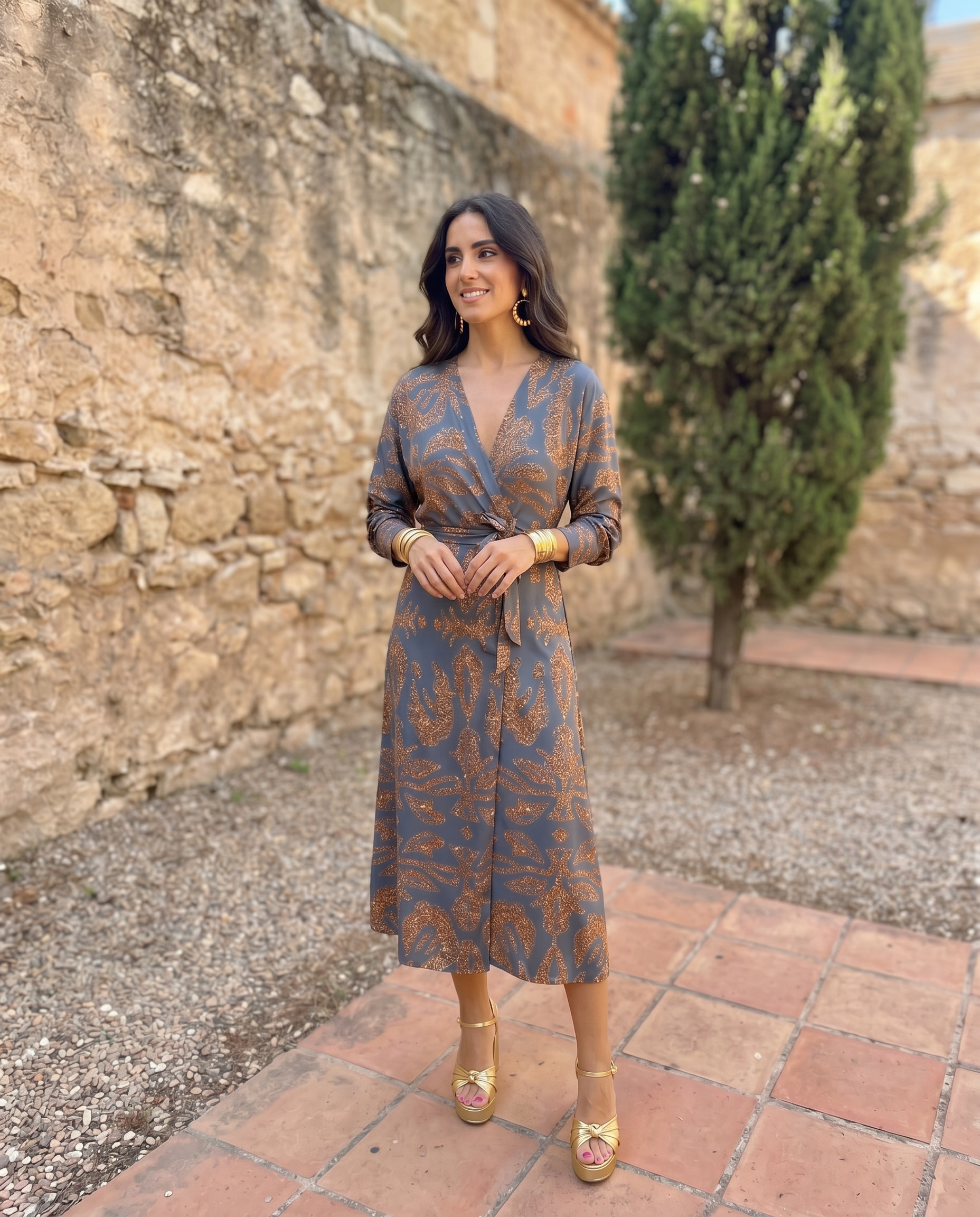 Silvia™ | Vestito Midi con Stampa