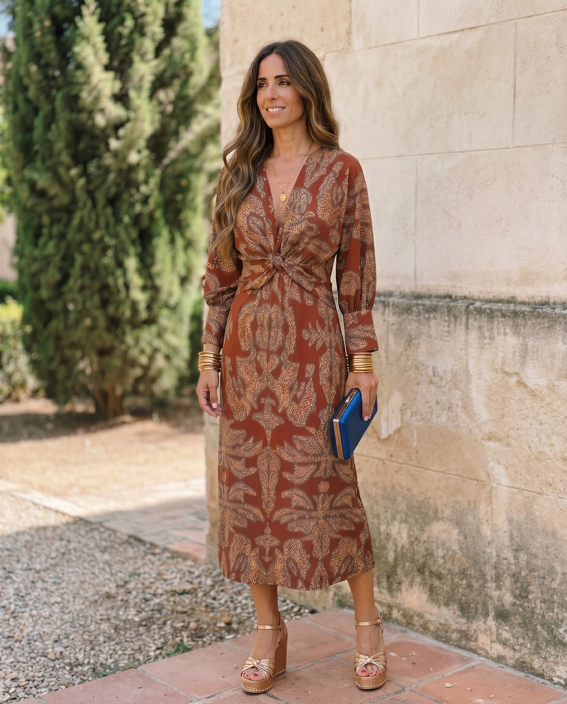 Silvia™ | Vestito Midi con Stampa